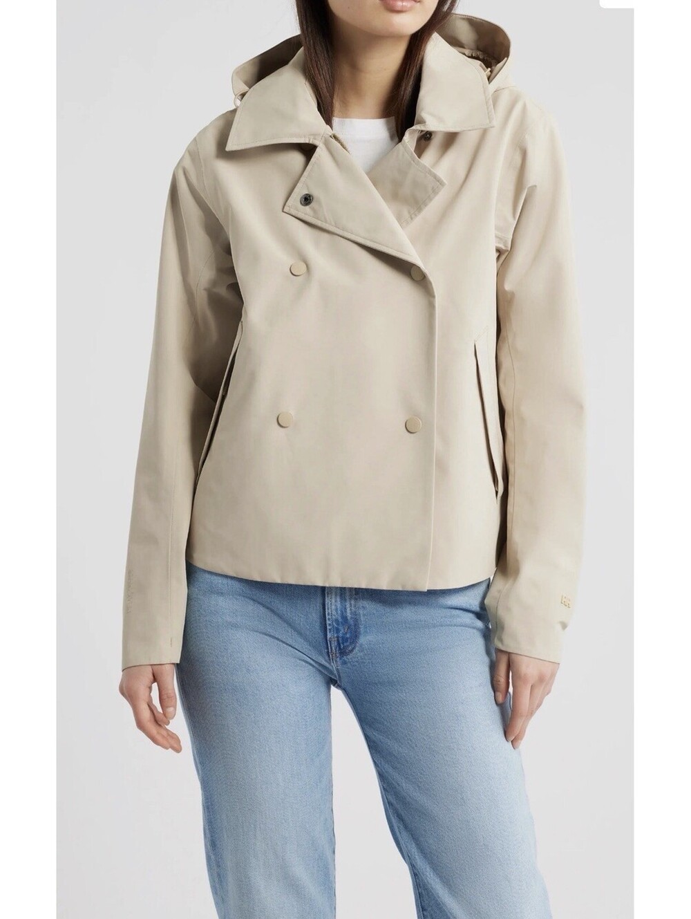 New Helly Hansen Avenue Short Trench Coat In Khaki Size M $200